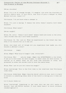 A page of a transcript from a podcast interview with Oblivienne